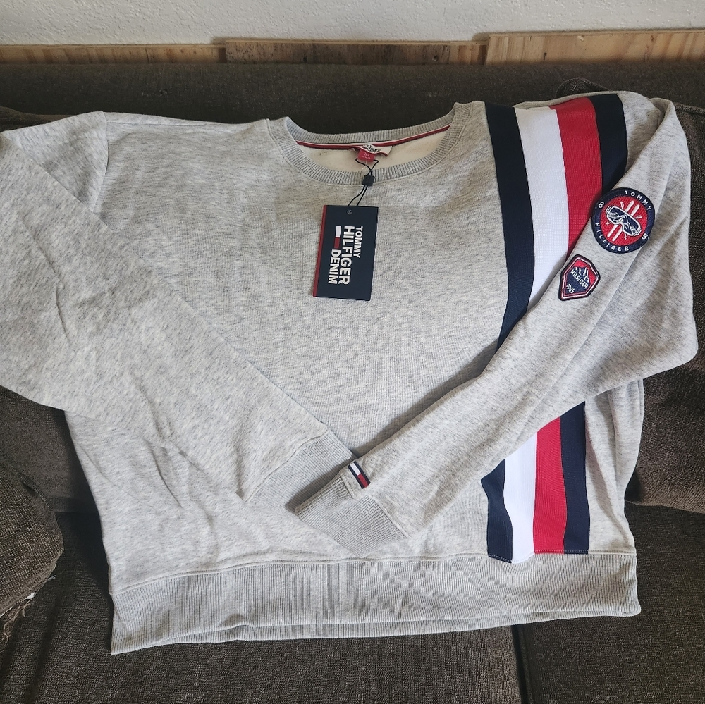 NWT Tommy Hilfiger Denim Sweater Womens Size L